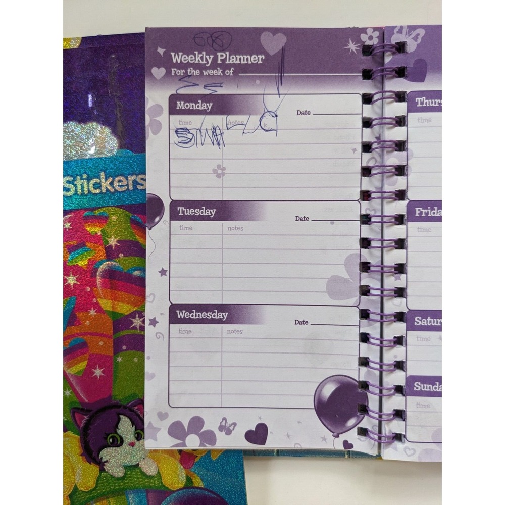 Vintage Lisa Frank Balloon Buddies Address Book Planner Stickers Casey‎ Dogs Cat - Picture 13 of 14
